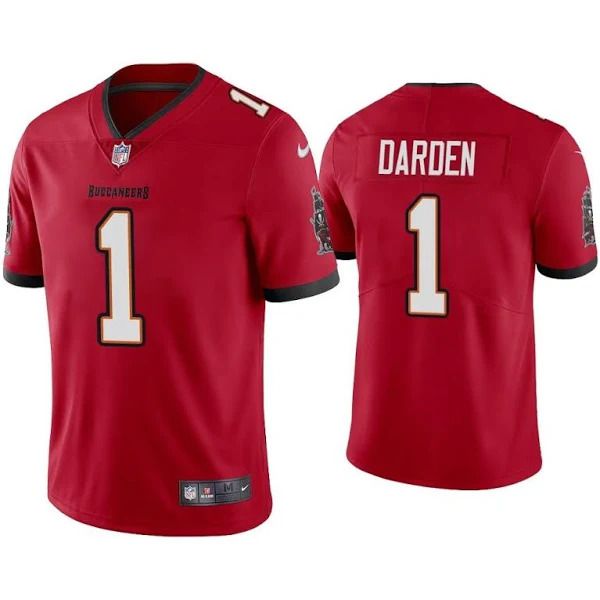 Men Tampa Bay Buccaneers 1 Jaelon Darden Nike Red Vapor Limited NFL Jersey